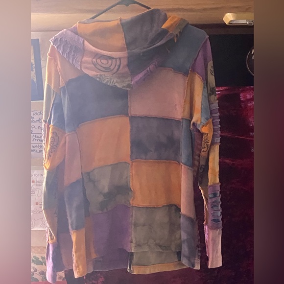 Rising International M hippy new age bohemian jacket vintage patch boho Nepal - Picture 3 of 7